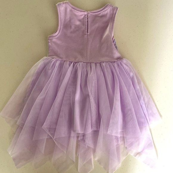Cat and Jack lavender sequin fairy hem dress tulle skirt asymmetric hem 18M - Picture 4 of 13